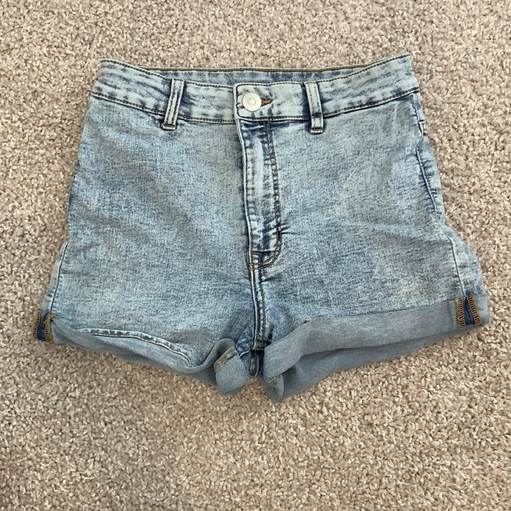 High waisted jean shorts